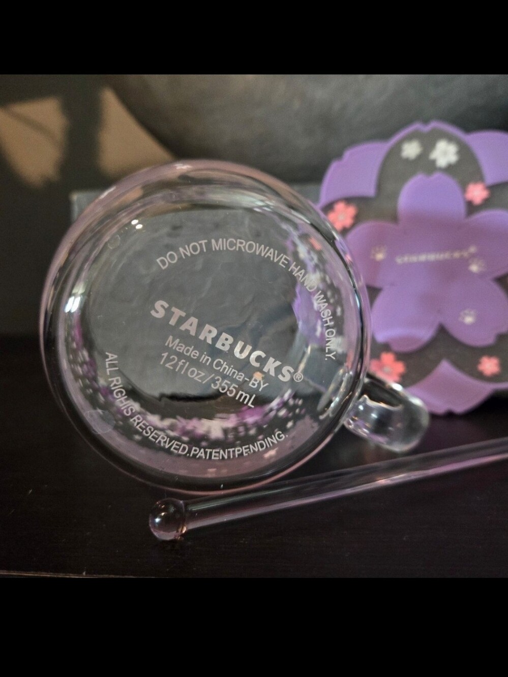 (LAST SET)Starbucks Sakura Color-changing 12 oz Glass Cup Set - Picture 6 of 7